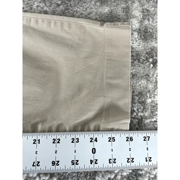 Talbots Size 8 Straight Leg Zipper Pocket Minimalist Pants Button Zip Beige - Picture 9 of 12